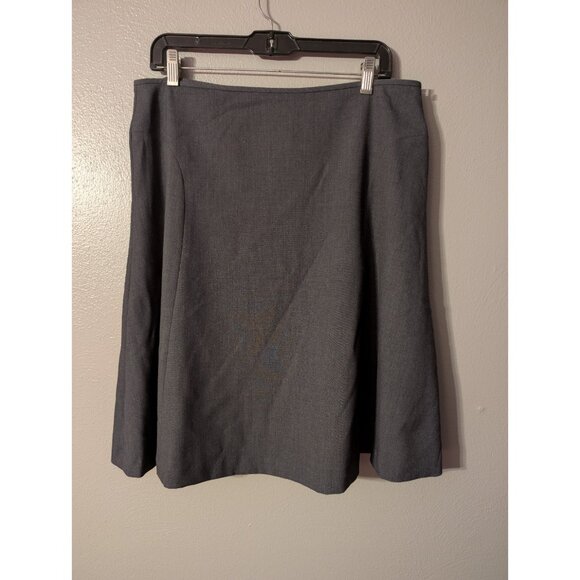 Calvin Klein Gray A-Line Skirt Women’s Size 12 Lined Stretch Career Office Work - Picture 1 of 7